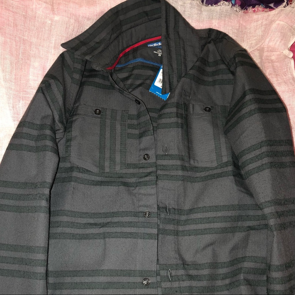Men’s Adidas collared long sleeve shirt with tags